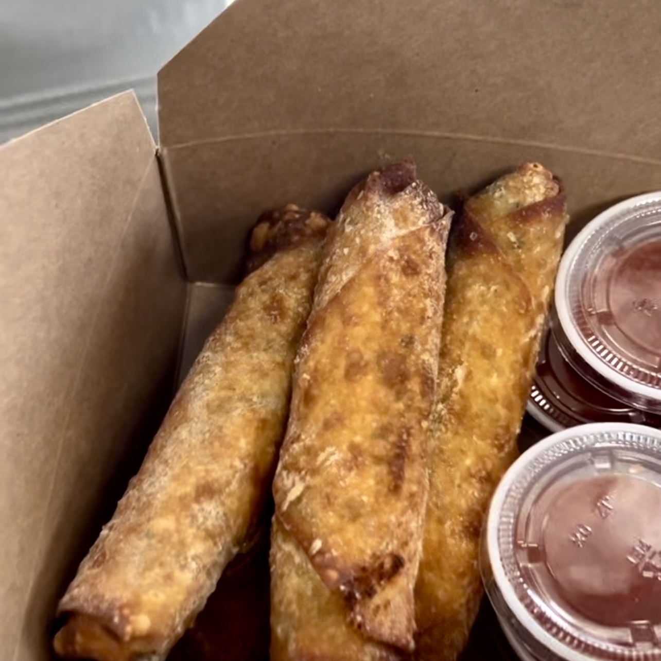 Salmon and Spinach   Egg Rolls 